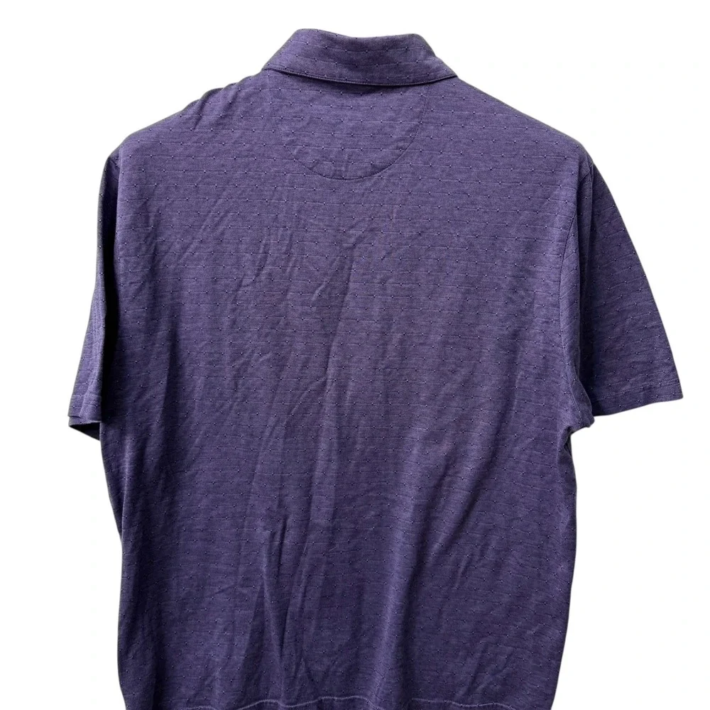 Jos A Bank Traveler Mens XL Purple‎ Geo Print Short Sleeve Polo Shirt